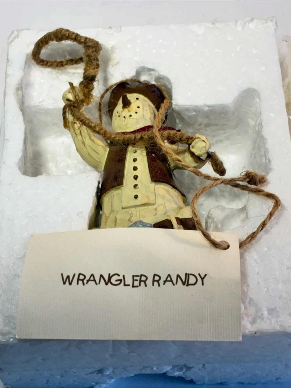 Flurryville Collection Wrangler Randy Snowman Ornament by LivingQuarters – NIB